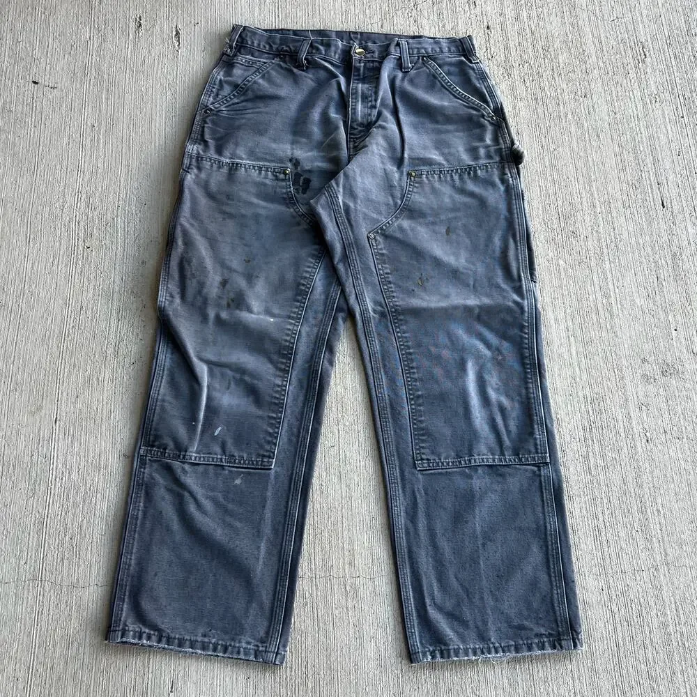 Carhartt faded gray double knee work wear carpenter pants